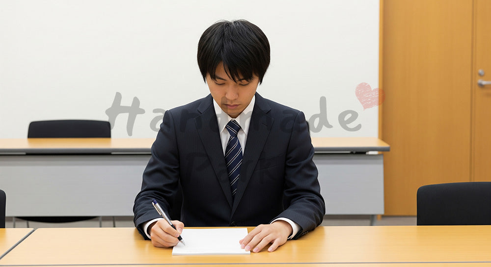 フリー素材 無料 写真|背景素材会議室で面接練習に臨む日本人受験生、無地のメモと整った姿勢で伝える冬の受験期の準備 写真背景