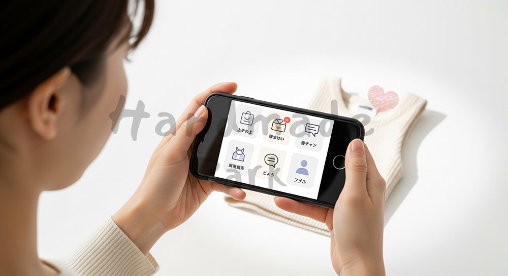 フリー素材 無料 写真|フリマアプリに出品するため商品撮影をする日本人女性(表現2)