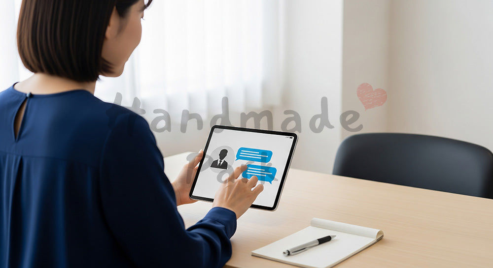 フリー素材 無料 写真|タブレットでオンライン診療を受ける日本人女性のヘルスケアテックシーン 背景素材