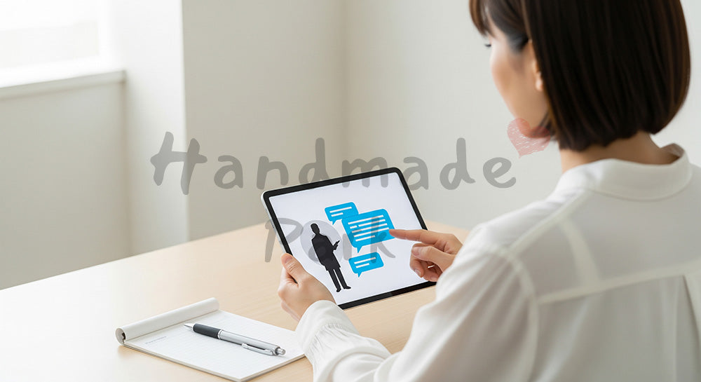 フリー素材 無料 写真|タブレットでオンライン診療を受ける日本人女性のヘルスケアテックシーン