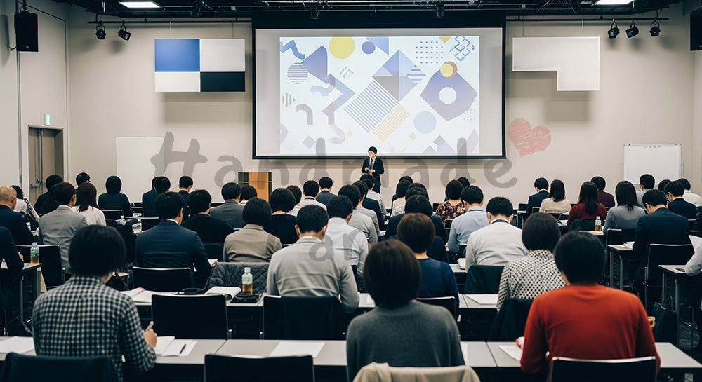 フリー素材 無料 写真|セミナーで講演を聞きながらメモを取る日本人参加者の学びのシーン 背景素材