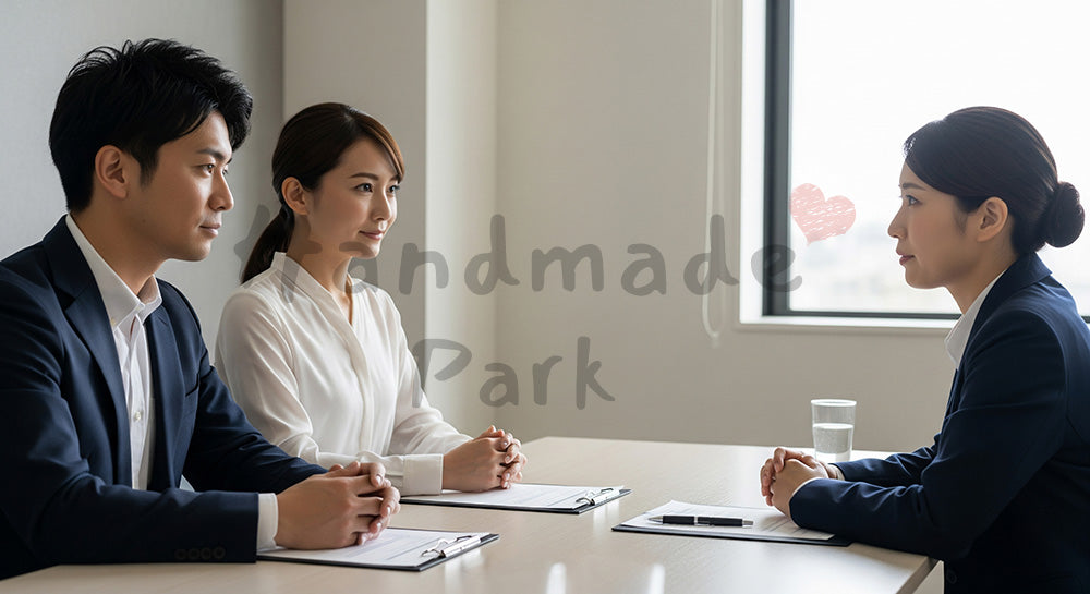 フリー素材 無料 写真|ファイナンシャルプランナーに家計相談をする日本人夫婦