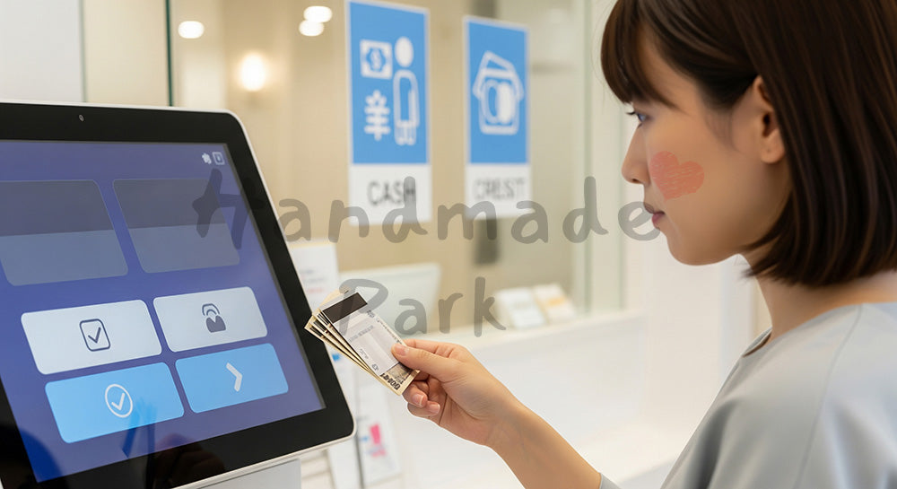 フリー素材 無料 写真|セルフ会計機で診療費を精算する日本人患者 背景素材