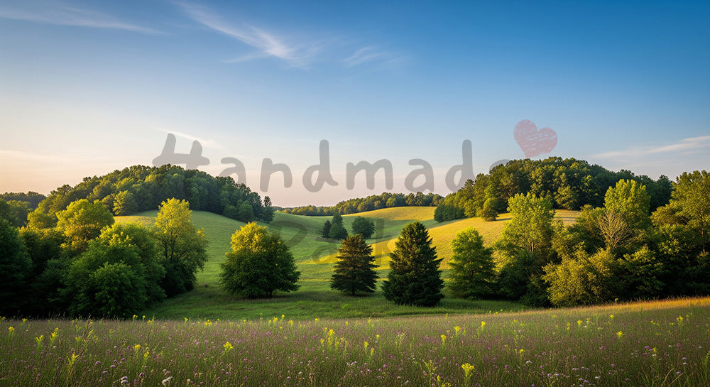 フリー素材 無料 写真|青空と郊外の丘陵ナチュラルで使いやすい高解像度背景写真