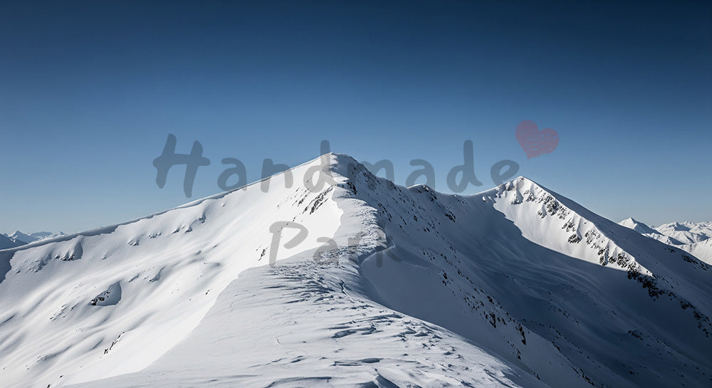 フリー素材 無料 写真|雪山の稜線と深い青空をミニマルに切り取った冬景色アウトドアや旅のデザインに合う背景素材 デザイナー向け