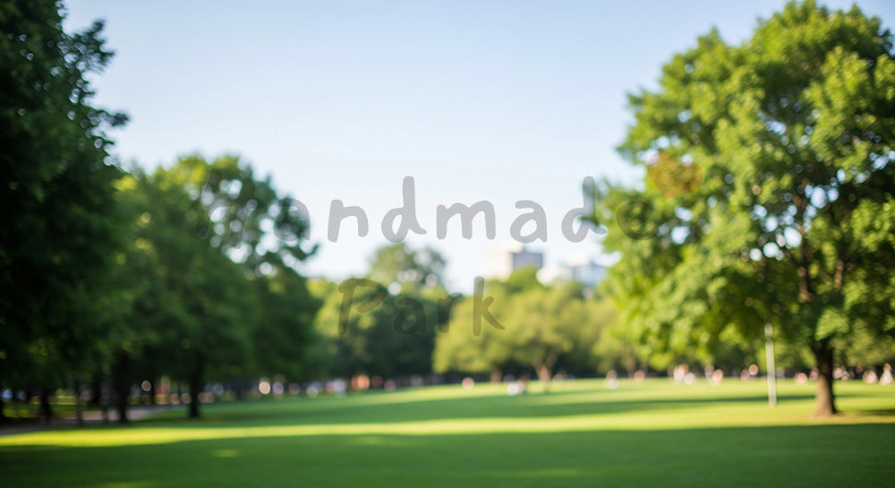 フリー素材 無料 写真|SDGsのグリーンシティを想起する公園の木と芝生バックグラウンド 空きスペースあり