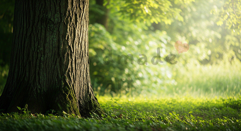 フリー素材 無料 写真|SDGsを想起する大樹の幹と柔らかな緑背景 文字入れ余白 背景素材