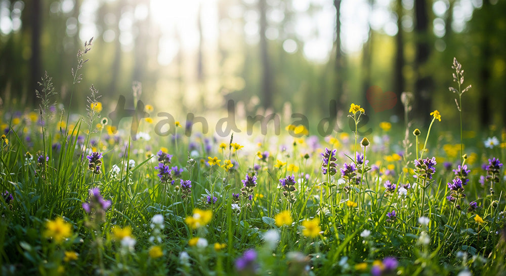 フリー素材 無料 写真|SDGsの生物多様性を想起する野花と草の背景 明度が高い余白