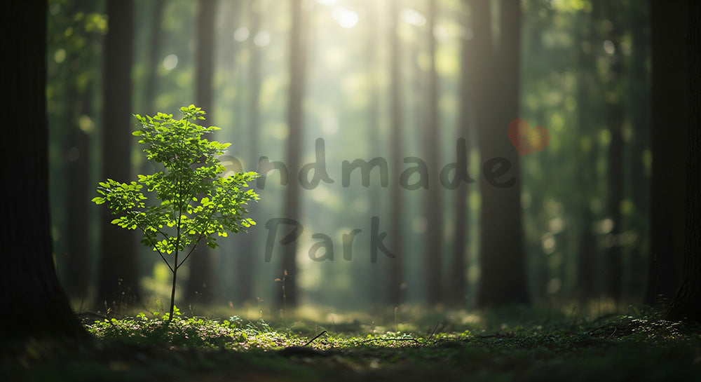 フリー素材 無料 写真|SDGsの未来を象徴する一本の若木背景 文字入れスペース確保