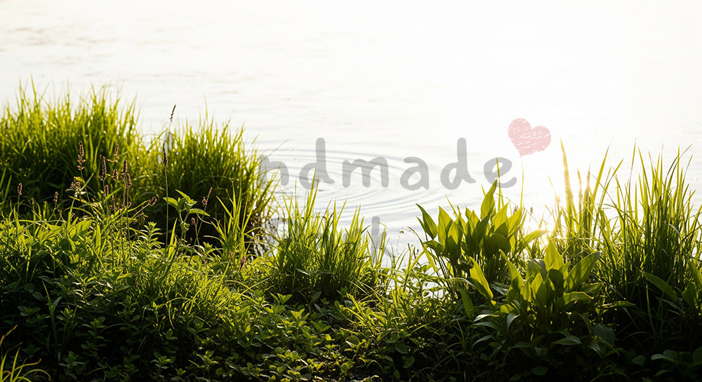 フリー素材 無料 写真|SDGsの水辺保全を想起する草と植物バックグラウンド 明るい空きスペースで文字入れ