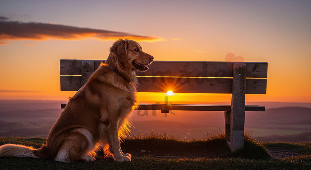フリー素材 無料 写真|やわらかな自然光の夕焼け空と犬のシルエット寄り背景|チラシ・ポスターにも活躍
