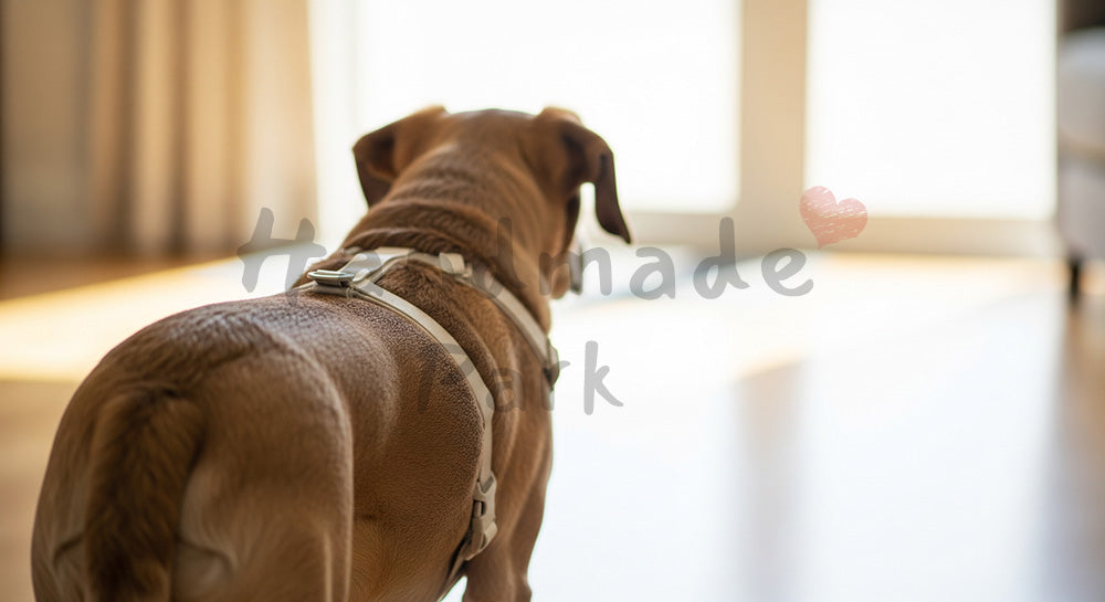 フリー素材 無料 写真|介護用ハーネスのシニア犬|SNS投稿の背景におすすめ