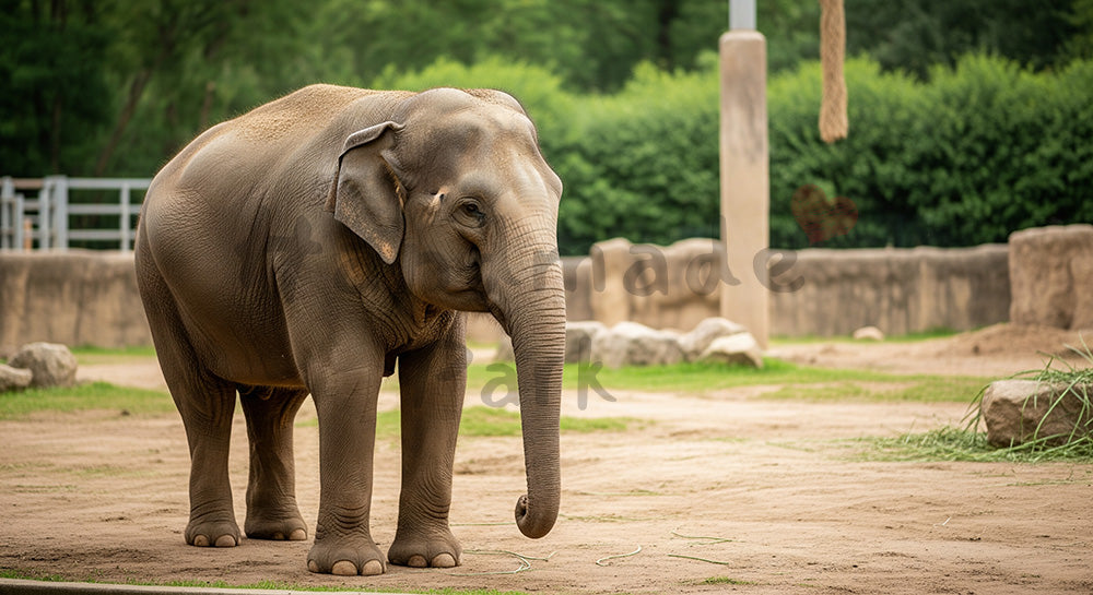フリー素材 無料 写真|ナチュラルな雰囲気にに使える動物園のアジアゾウの穏やかな佇まい