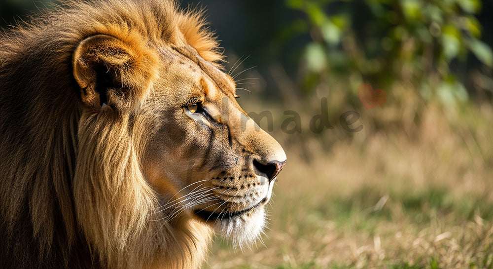 フリー素材 無料 写真|キービジュアルがある動物園のライオンの力強い横顔|ブログのアイキャッチ向き