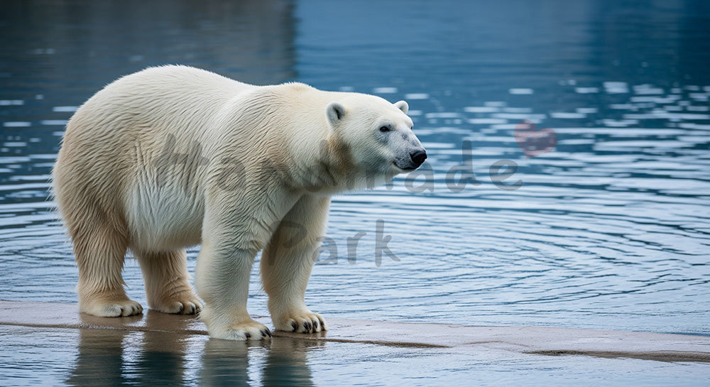 フリー素材 無料 写真|動物園のホッキョクグマの白い毛並みの写真|明るいトーンで使える