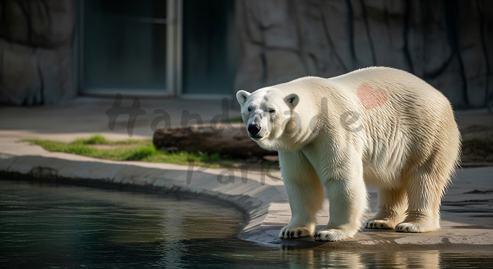 フリー素材 無料 写真|シンプルな背景としてに使える動物園のホッキョクグマの白い毛並み