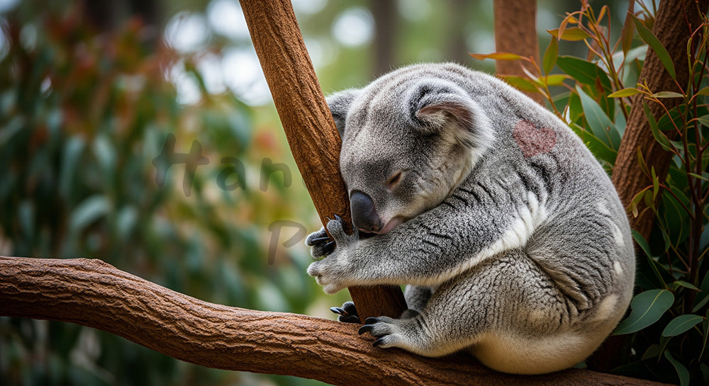 フリー素材 無料 写真|動物園のコアラが木の枝で休む癒しの写真の写真|SNS投稿の背景におすすめ