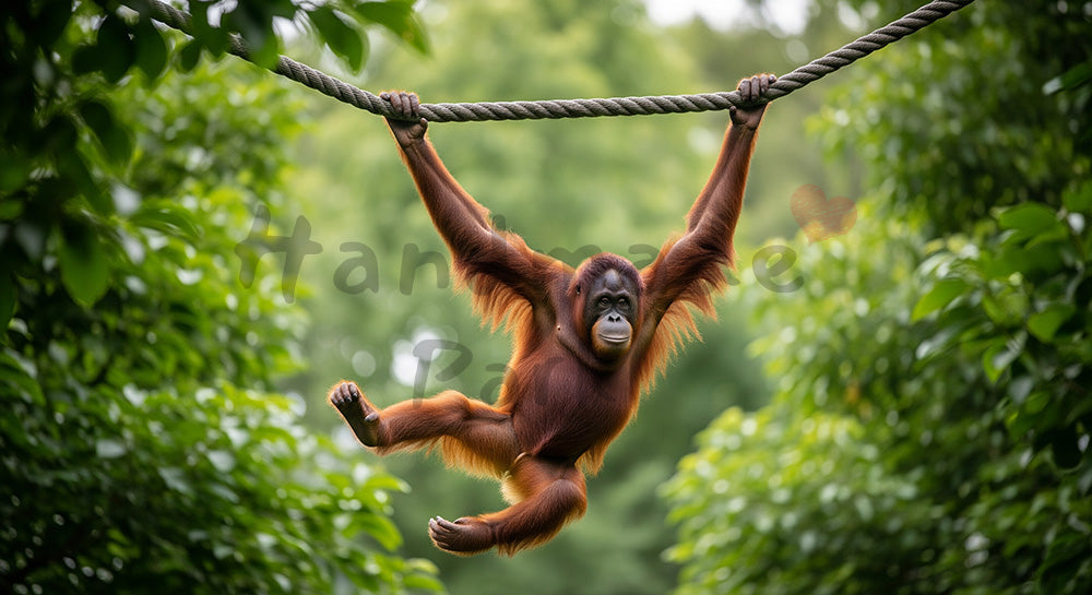 フリー素材 無料 写真|動物園のオランウータンの自然な動き|コピースペースを活かせる ロゴ・文字なし