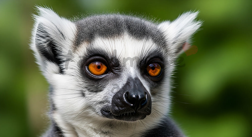 フリー素材 無料 写真|やわらかな自然光の動物園のワオキツネザルの印象的な瞳|バナー背景に合わせやすい