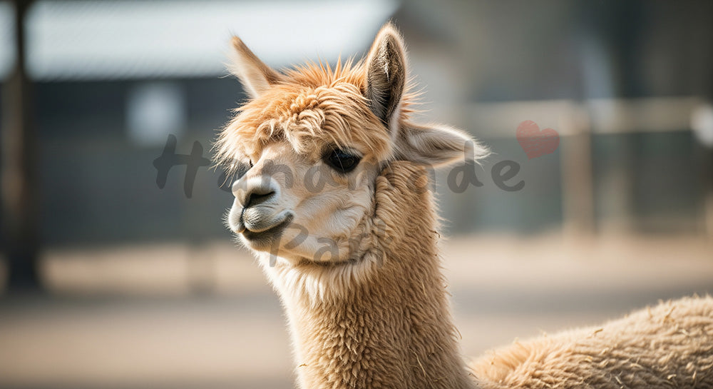 フリー素材 無料 写真|動物園のアルパカのふわふわポートレート|LPのヘッダー画像に