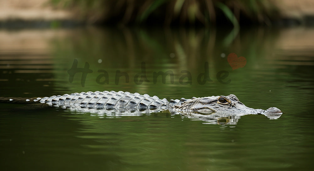 フリー素材 無料 写真|水辺背景がある動物園のワニが水面に浮かぶ静かな迫力|教育・教材の挿絵に