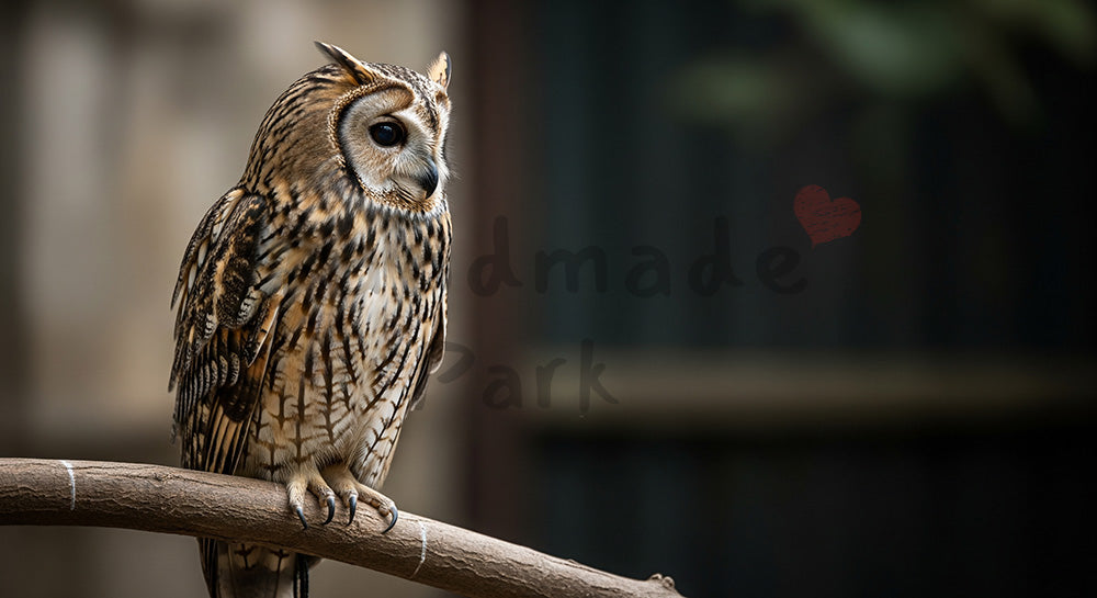 フリー素材 無料 写真|動物園のフクロウの静かな佇まい|明るいトーンで使える