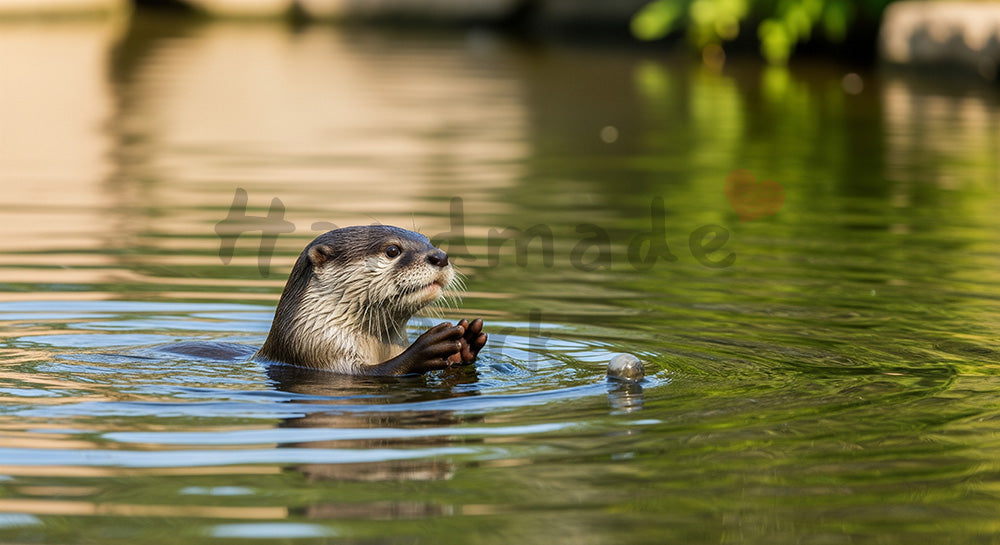 フリー素材 無料 写真|保険・医療のイメージにに使える動物園のコツメカワウソが水辺で遊ぶ可愛い写真