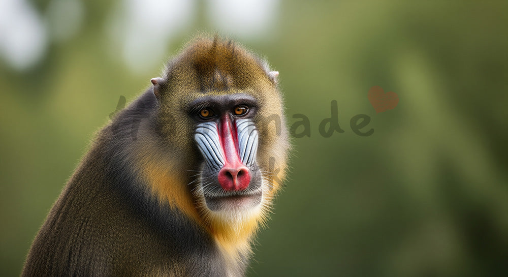 フリー素材 無料 写真|やわらかな自然光の動物園のマンドリルの鮮やかな顔色が映えるポートレート|LPのヘッダー画像に