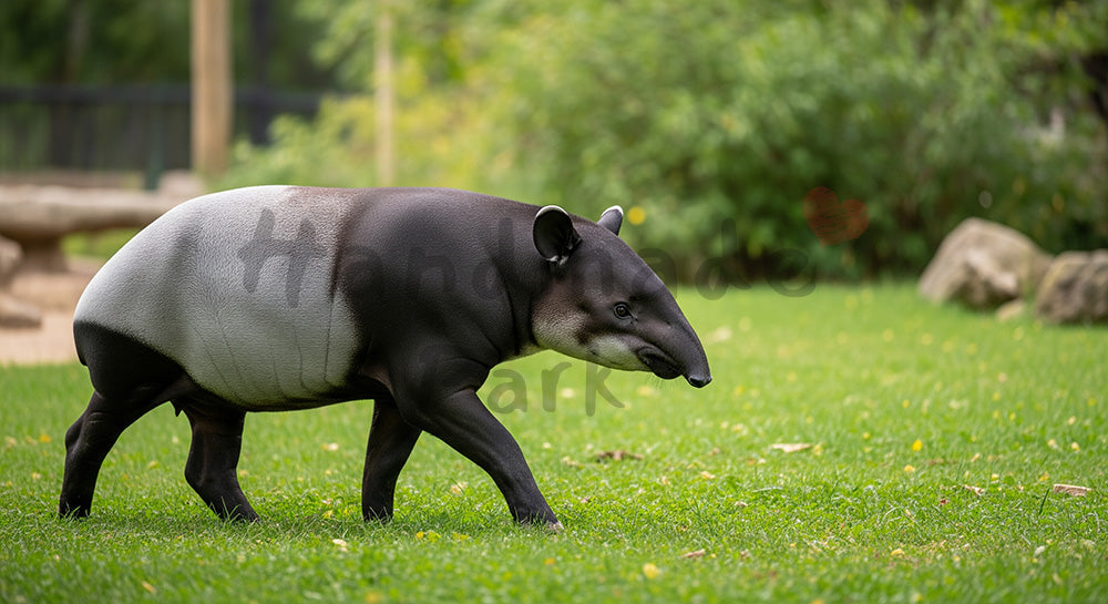 フリー素材 無料 写真|トップページのビジュアルにに使える動物園のマレーバクが歩くユニークな姿