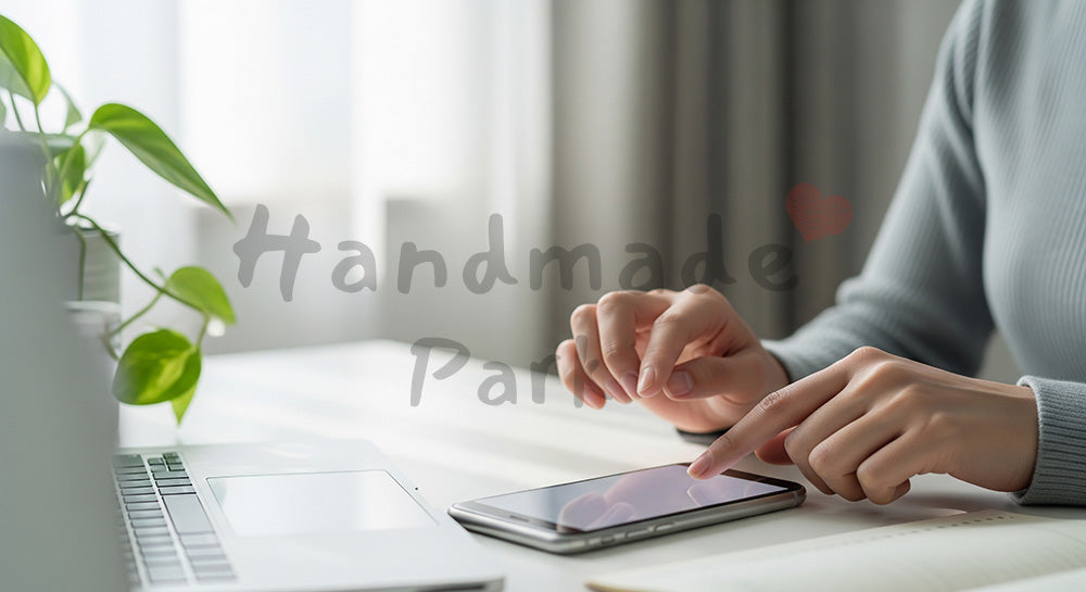 フリー素材 無料 写真|20代日本人女性の手元 和モダン室内でスマホ操作 余白|商品ページの挿し絵に便利な余白背景