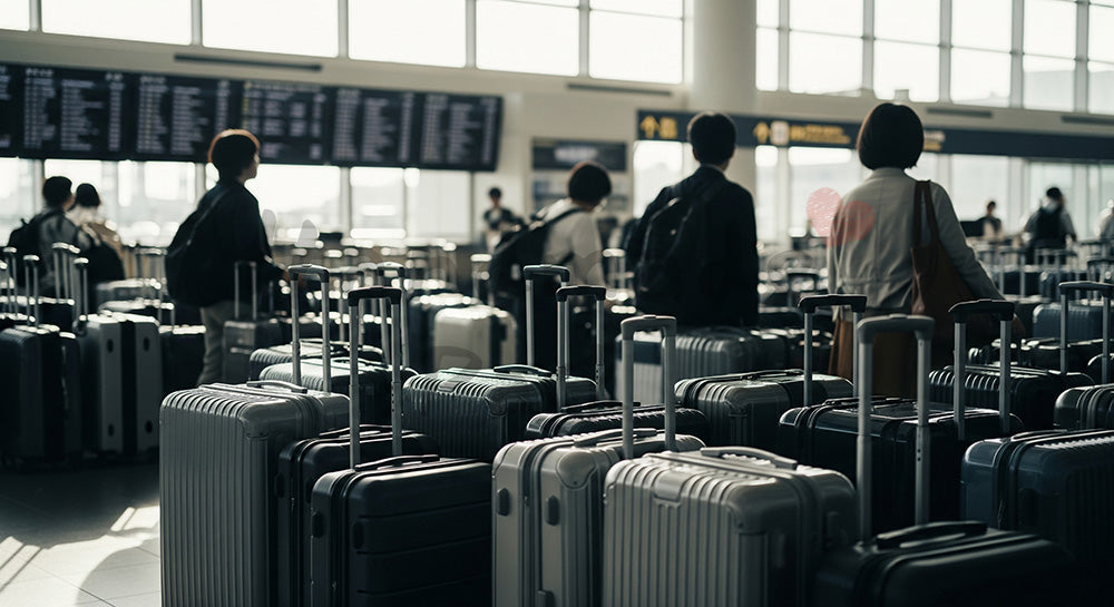 フリー素材 無料 写真|GW旅行の出発 空港ロビー風 文字なし・余白あり|余白を活かしたアイキャッチ