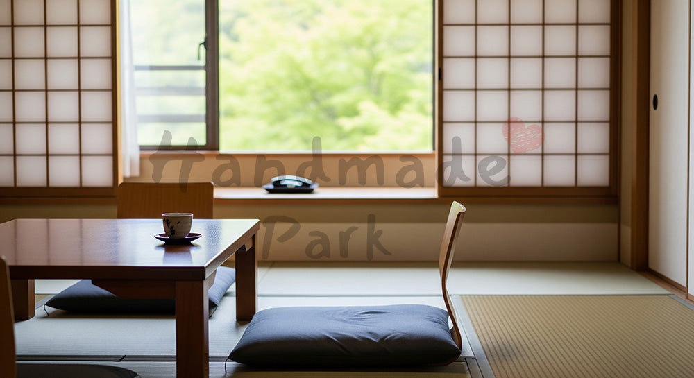 フリー素材 無料 写真|GW温泉旅行 和モダン客室と新緑 余白あり|余白を活かしたアイキャッチ