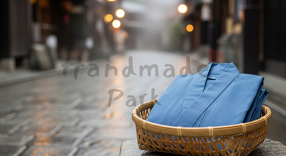 フリー素材 無料 写真|GW温泉街さんぽ 浴衣と竹かご 余白|余白たっぷりで見出しが入れやすい