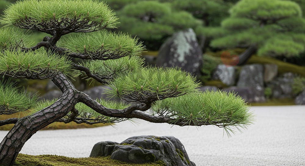 フリー素材 無料 写真|黒松の庭木日本庭園風の余白|SNS投稿に使えるナチュラルな画像