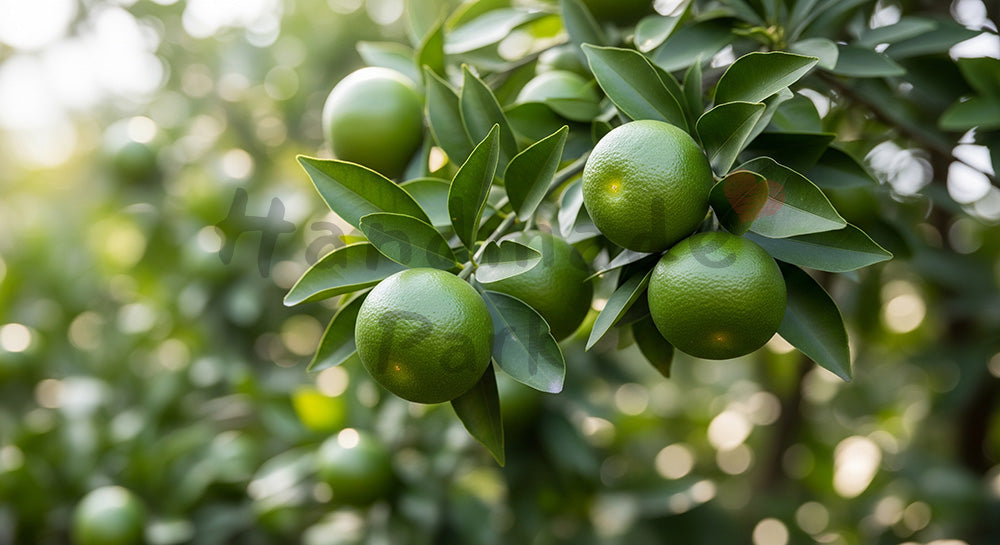 フリー素材 無料 写真|初夏のミカンの木みずみずしい余白背景|商品ページに使えるナチュラルな画像