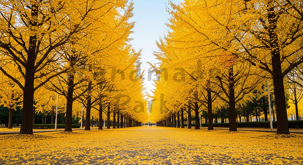 フリー素材 無料 写真|イチョウの黄葉秋の余白アイキャッチ|告知バナーに使えるナチュラルな画像