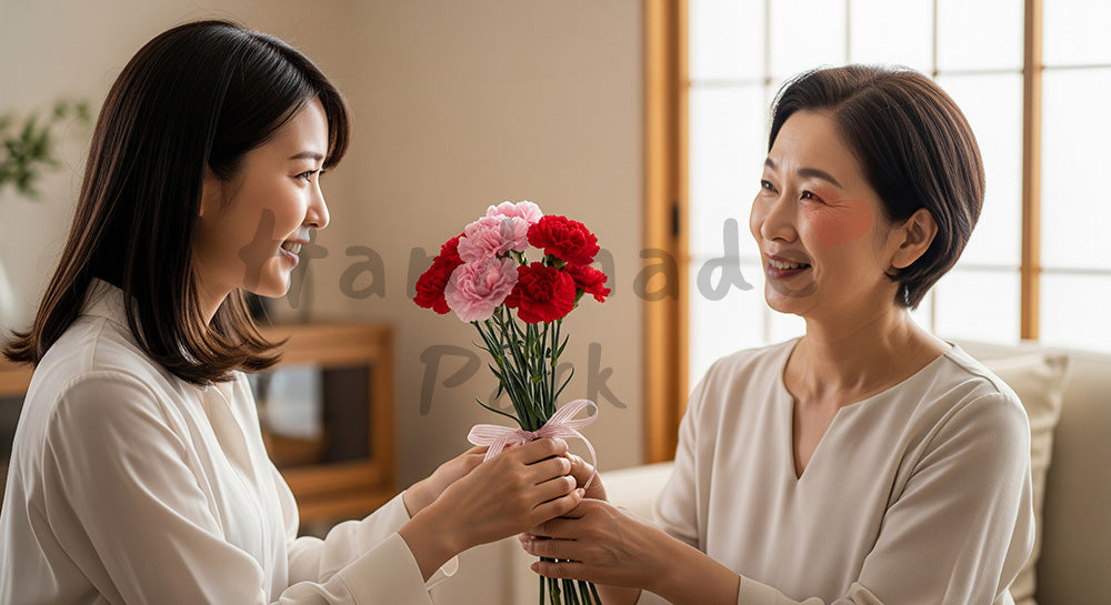 フリー素材 無料 写真|母の日 上品 花束を受け取る手元のアップ|SNS投稿のアイキャッチ向け