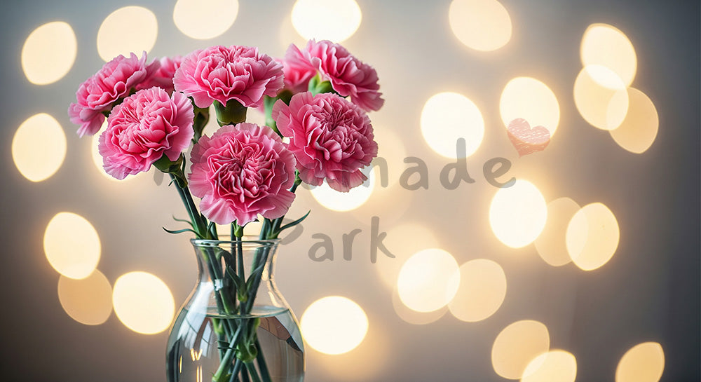フリー素材 無料 写真|母の日 ミニマルな 花瓶の花とやさしい玉ボケ背景|コピーを載せやすい構図
