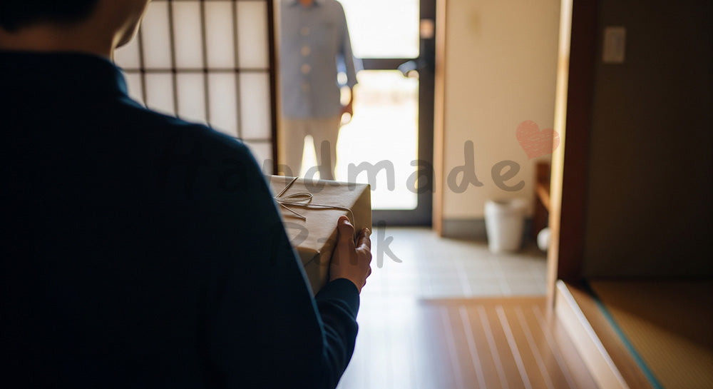 フリー素材 無料 写真|父の日 渡しに行く前の後ろ姿(顔なし) シーン|キャンペーン告知に便利
