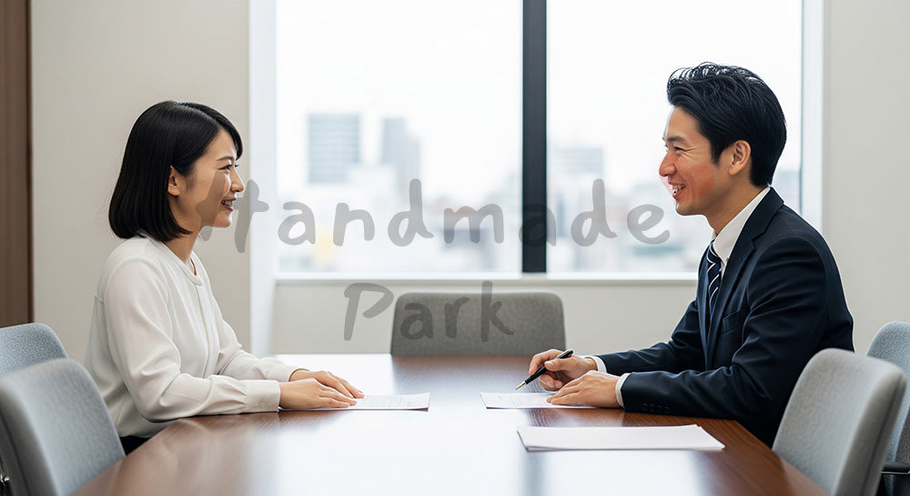 フリー素材 無料 写真|採用向け 日本の商談で合意し笑顔でうなずく日本人営業の安心感ある写真 シーン|特集ページの見出しに便利