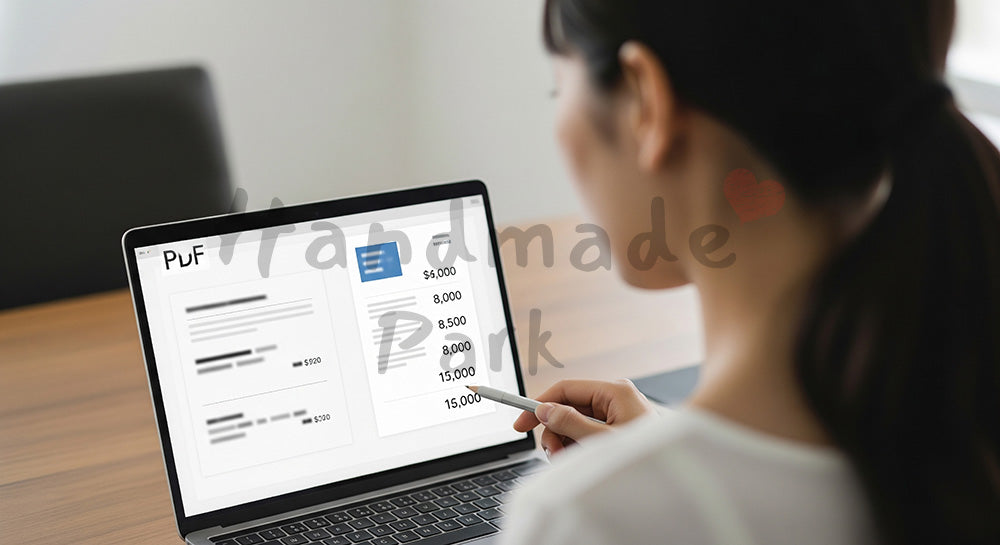 フリー素材 無料 写真｜クレジットカード利用状況を抽象画面で確認する日本人女性 コピースペースあり