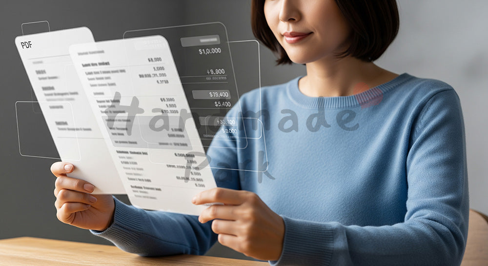 フリー素材 無料 写真｜クレジットカード利用状況を抽象画面で確認する日本人女性 背景素材