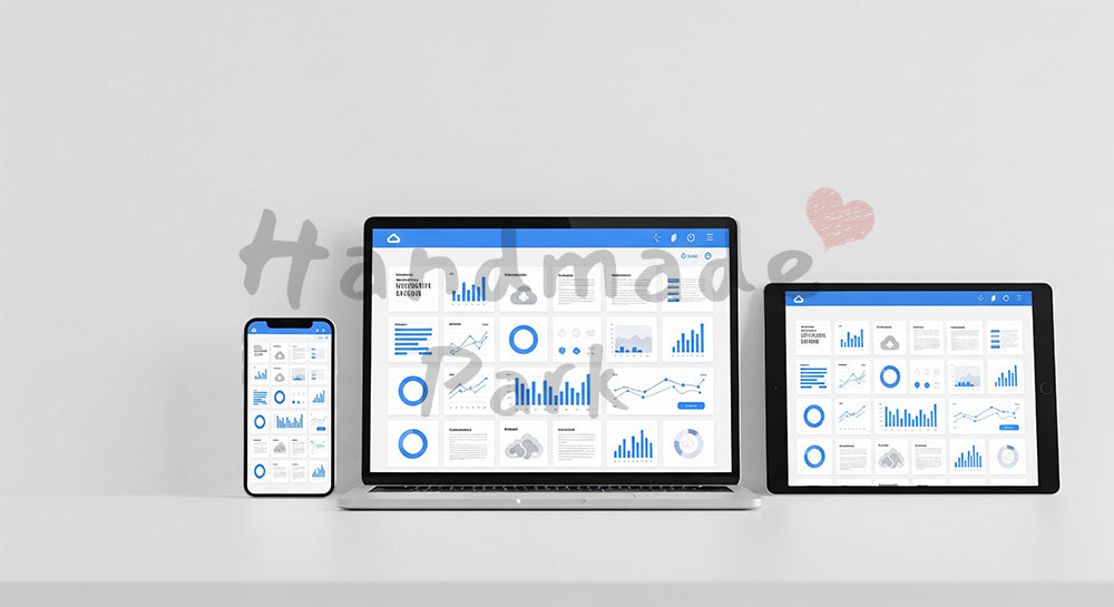 フリー素材 無料 写真｜PC・スマホ・タブレットにクラウドサービス風画面が表示されたマルチデバイス構成 背景素材