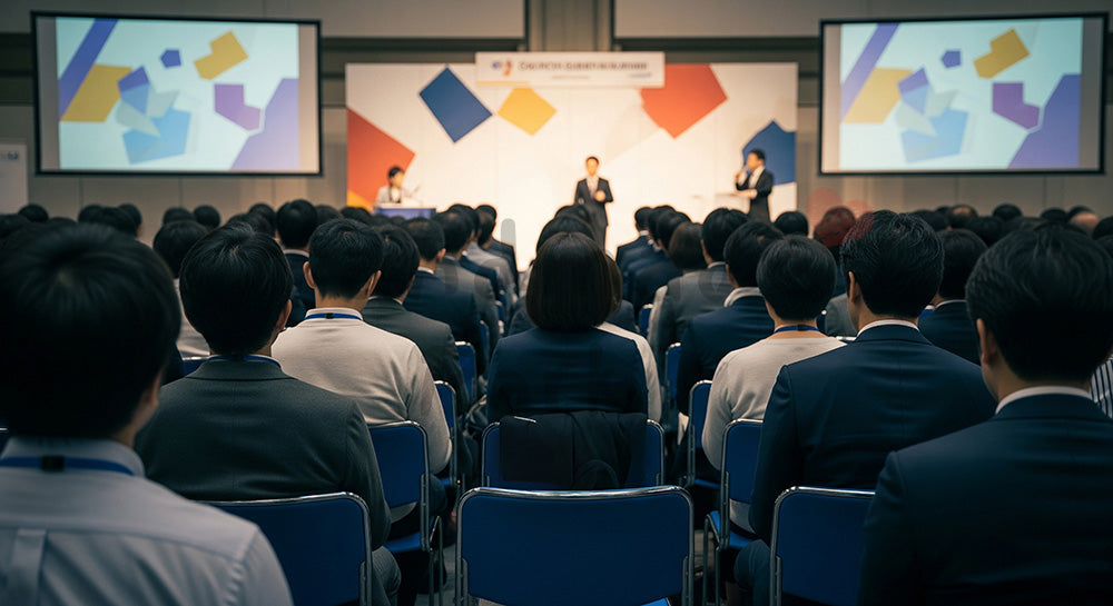 フリー素材 無料 写真｜セミナーで講演を聞きながらメモを取る日本人参加者の学びのシーン（表現1）