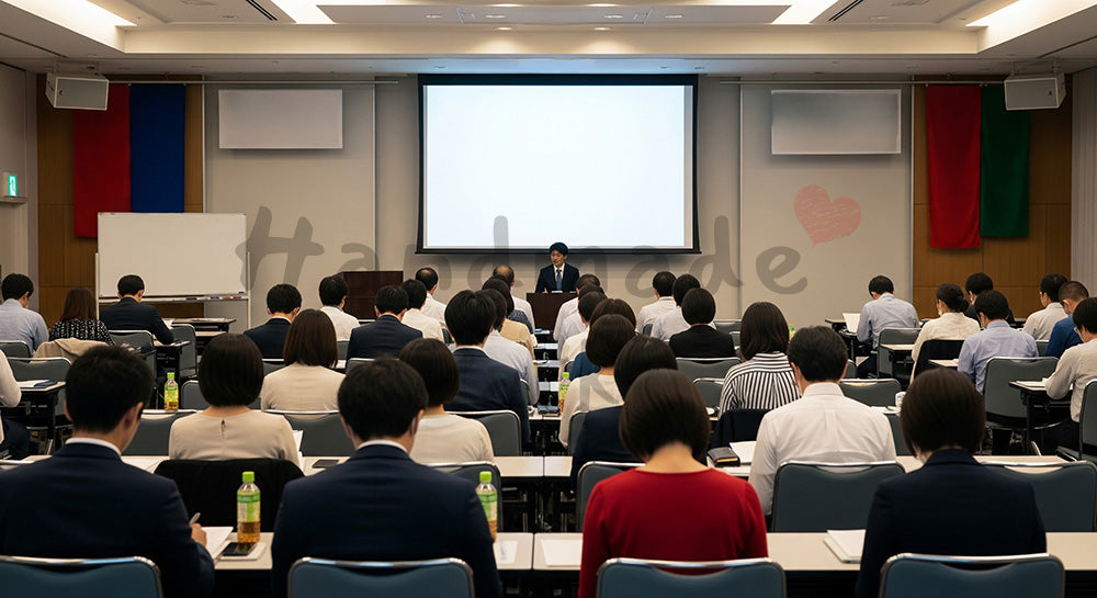フリー素材 無料 写真|セミナーで講演を聞きながらメモを取る日本人参加者の学びのシーン