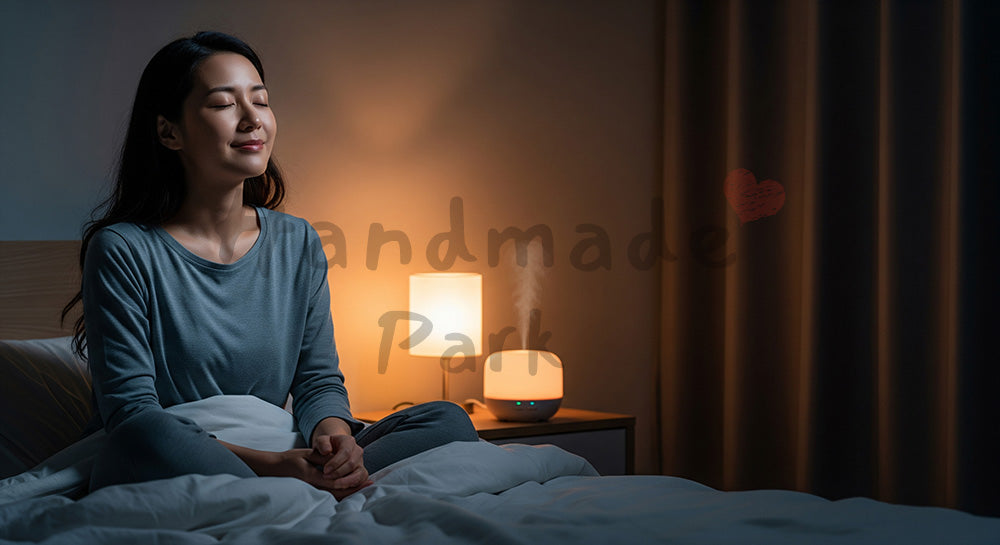 フリー素材 無料 写真｜アロマの香りを楽しむ日本人女性のリラックスシーン