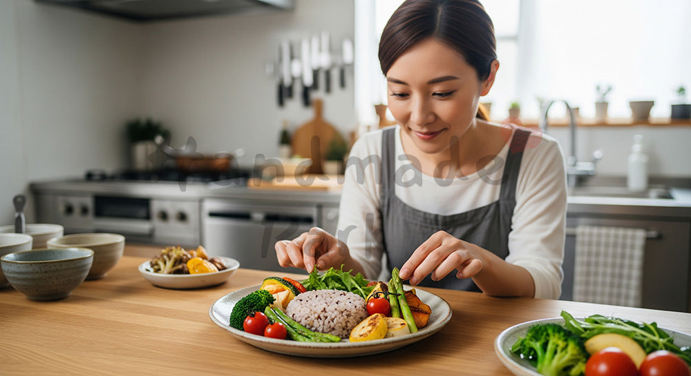 フリー素材 無料 写真｜玄関で靴と傘を片づける日本人母子の整え暮らし 写真背景
