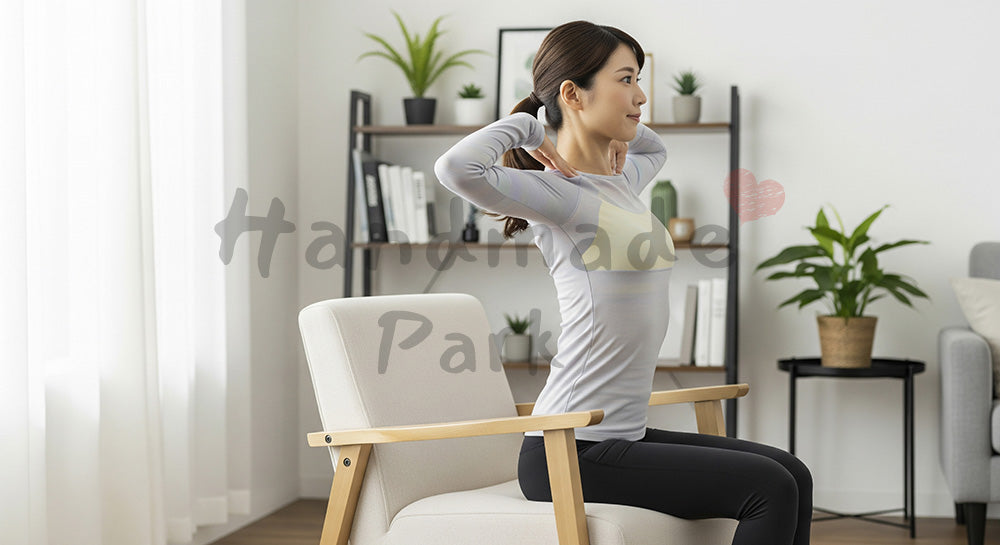 フリー素材 無料 写真｜子ども部屋で机周りを整理する日本人母親 余白あり