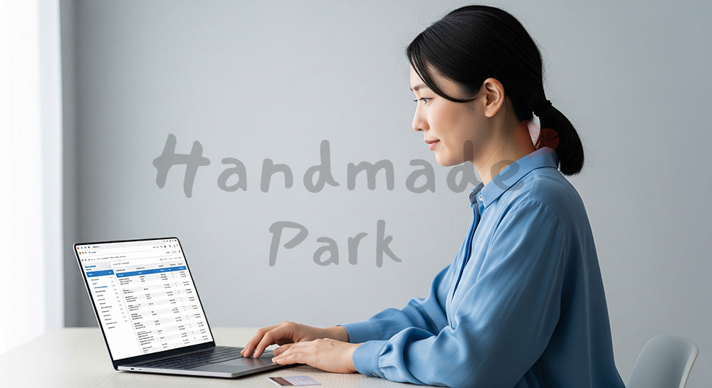 フリー素材 無料 写真｜クレジットカード利用状況を抽象画面で確認する日本人女性