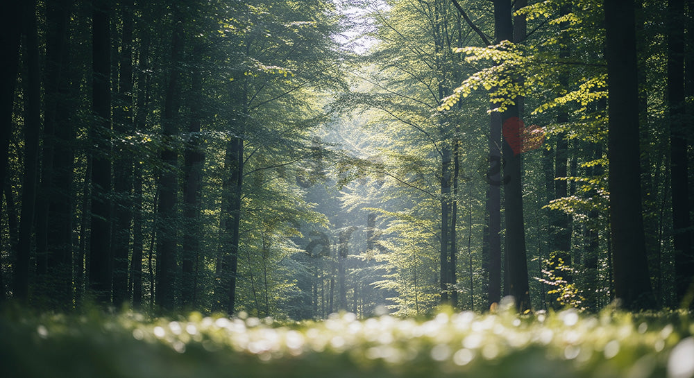 フリー素材 無料 写真｜奥行きのある森背景（明るめ） 写真背景